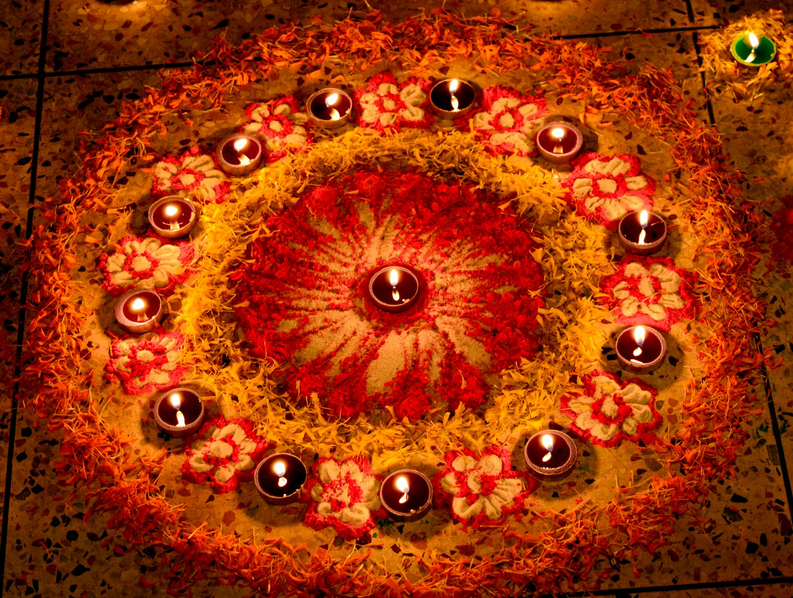 Rangoli pattern — traditional Indian floor art